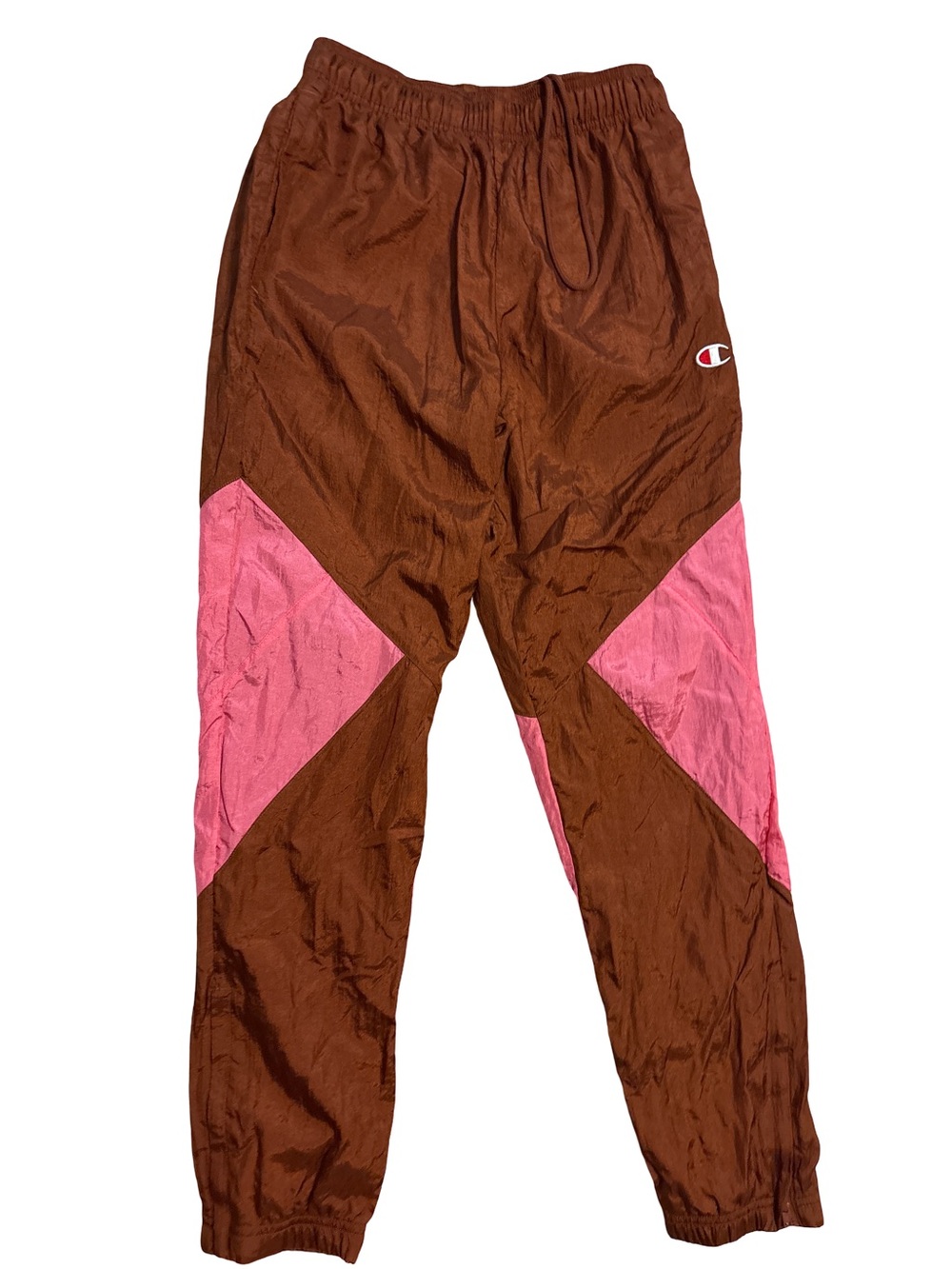 Champion Brown and Pink Colorblock Windbreaker Pants
